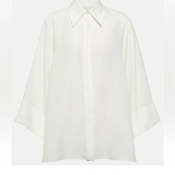 The Row Malvina off white silk top - Picture 5 of 11